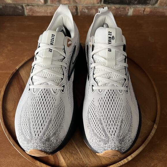 Brooks Glycerin 22 Mens 11 Wide 2E White Grey Black Road Running Sneakers Shoes - Picture 4 of 16